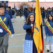 Estudiantes de Ausubel High School en ceremonia de abanderados - momentos Ausubel Cuenca